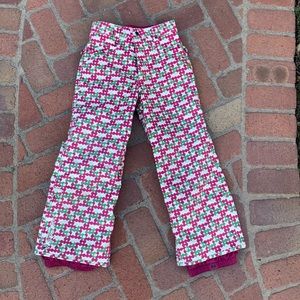 Burton Girls L ski pant pink green dot